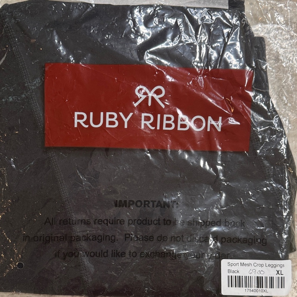 Ruby Ribbon Black Mesh Leggings